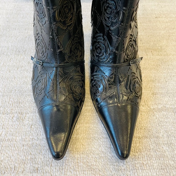 Chanel Laser Cut Camellia Ankle Boots - Picture 8 of 9